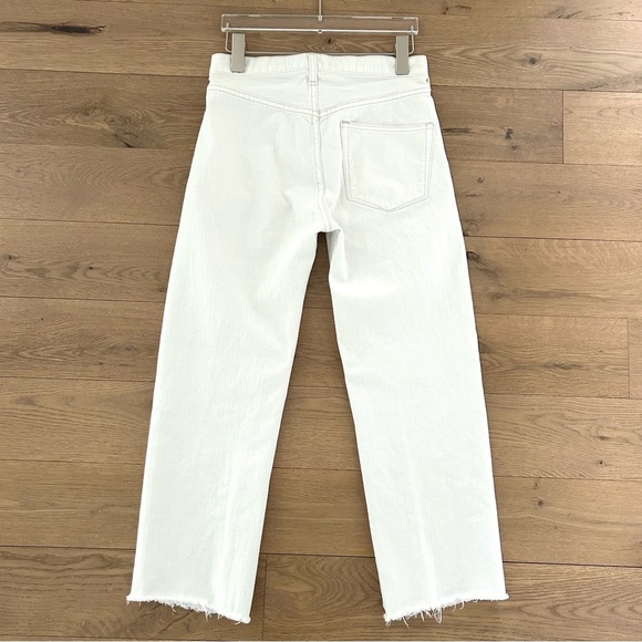 AYR Arch White Jeans Denim Pants High Waist Straight Leg Button Fly Size 25 - Picture 8 of 16